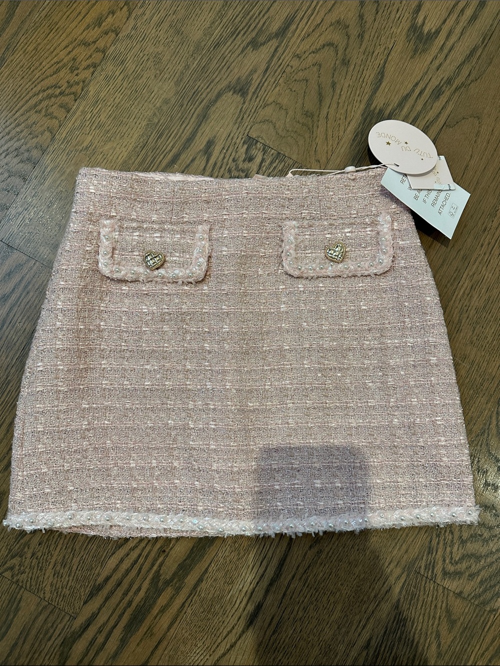 Tutu Du Monde Blush Pink Tweed Mini Skirt